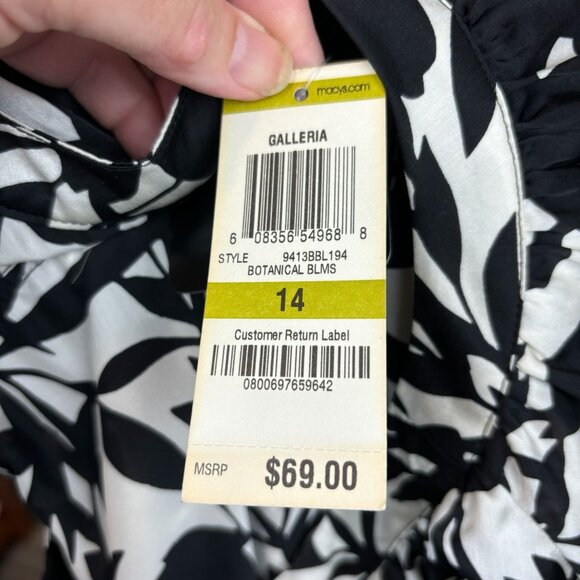 Alfani blouse, size 14, silk, ruffle, party, colorful, business, floral, NWT - Picture 10 of 12